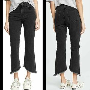 Joe's Jeans Callie Cropped Bootcut Jeans with Frayed Hem - Black | Size 26